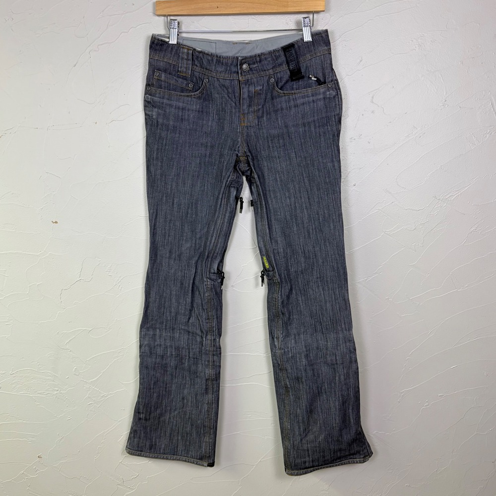 Holden Snowboard Pants Women Small Gray Denim Skinny Fit Waterproof Winter Sport
